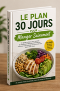 Livre numérique Le Plan 30 Jours pour Manger Sainement de Novelify avec couverture illustrée colorée.