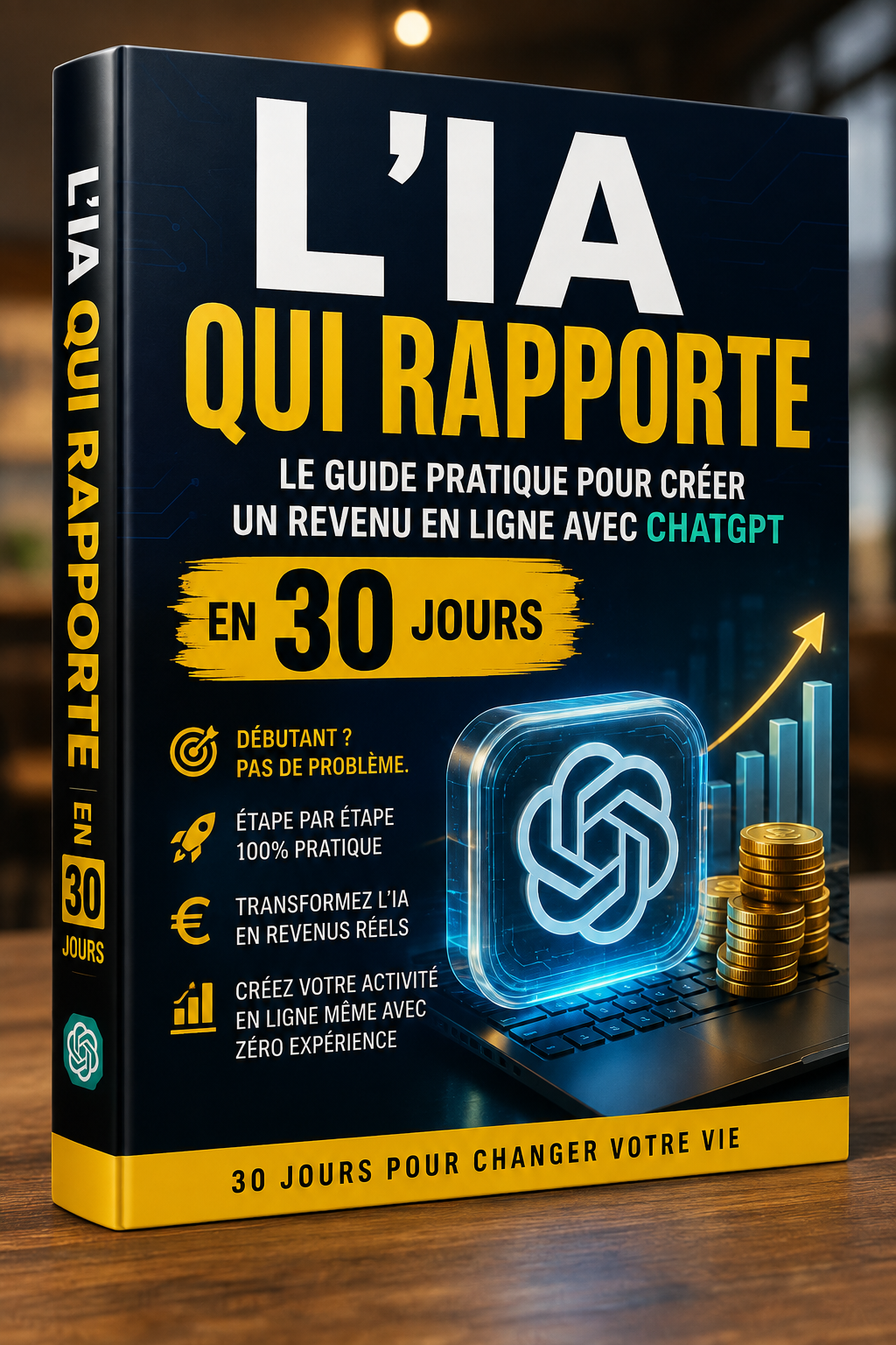 Livre numérique "L’IA qui rapporte" de Novelify, guide pratique pour créer un revenu en ligne avec ChatGPT en 30 jours